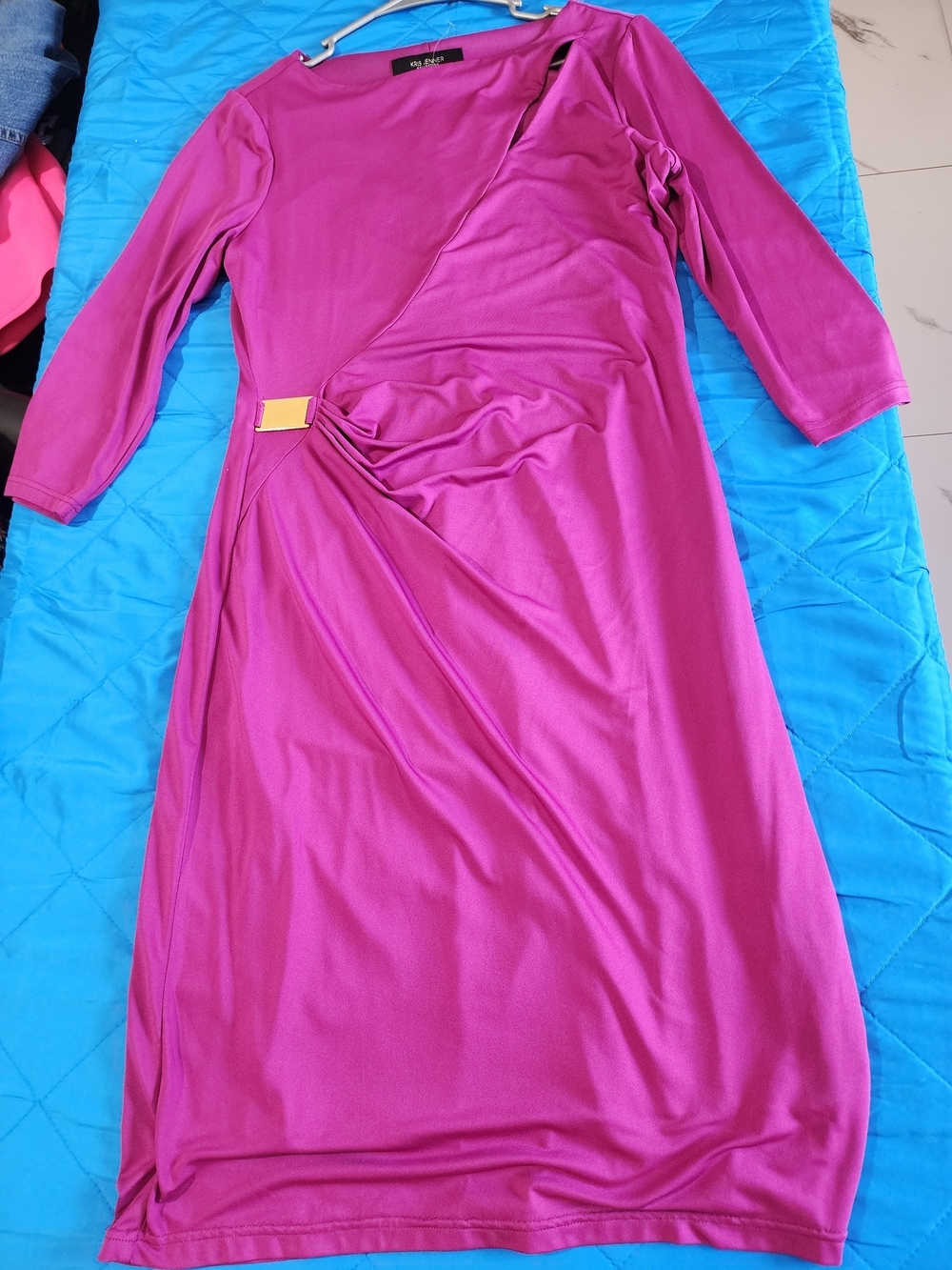 Elegant Ruched Magenta Women’s Dress